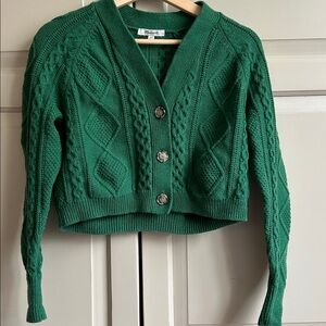 Madewell Emerald Cable Knit Cardigan